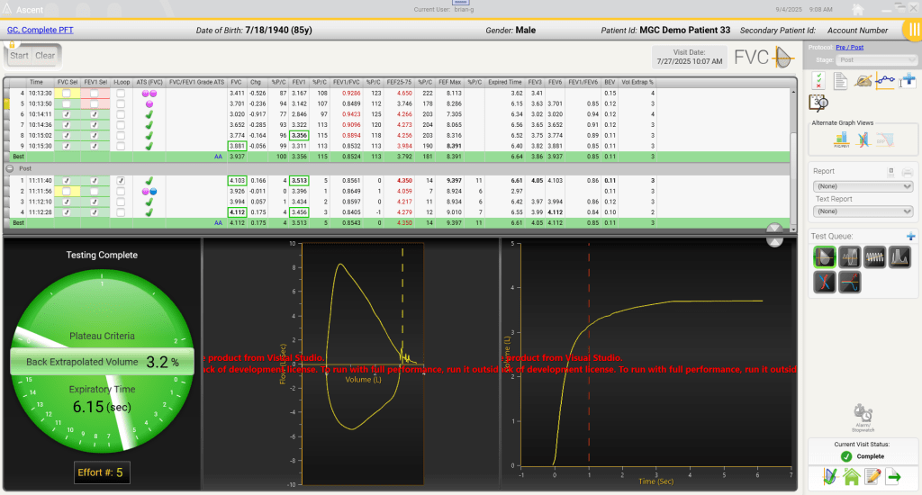 MGC Diagnostics: Ascent Testing&nbsp;Screen